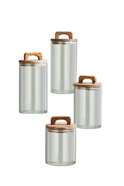 Hermia Set 8 Piezas Frascos Vidrio Cocina Elegante Transparente